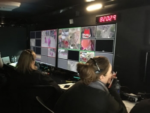 A ProAngle Media multichannel monitor in Production Trailer MU17